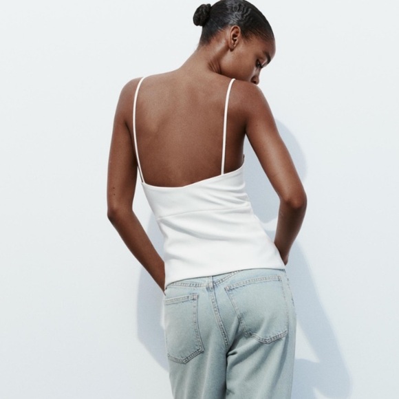 Zara White Strappy Bra Top | M - Picture 2 of 5